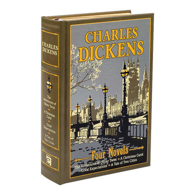 英文原版 Charles Dickens Four Novels 狄更斯 4部小说 皮面精装 雾都孤儿 圣诞颂歌 双城记 远大前程 英文版 进口英语原版书籍