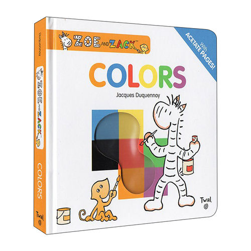 英文原版绘本 Zoe and Zack Colors 佐伊和扎克 色彩启蒙 艺术大师 Jacques Duquennoy 儿童颜色认知绘本 英文版 进口英语书籍