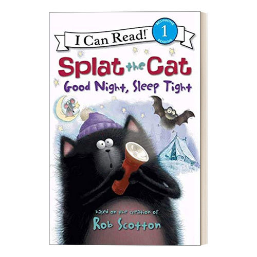 英文原版 Splat the Cat Good Night  Sleep Tight 啪嗒猫 晚安睡个好觉 I Can Read Level 1分级阅读 英文版 进口英语原版书籍