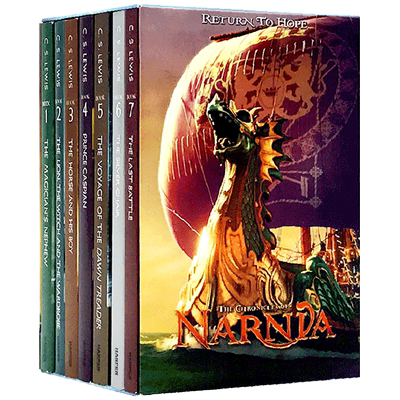 正版 纳尼亚传奇 英文原版 Chronicles of Narnia Box Set 1-7全套盒装 英文版儿童小说 进口原版英语书 青少年读物