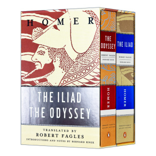 荷马史诗 The Boxed 英文原版 伊利亚特和奥德赛 进口英语原版 and 英文版 Iliad 书籍 Odyssey 全集2册 Set