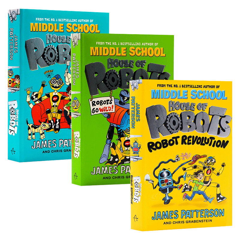 英文原版 House of Robots Go Wild 机器人之家系列3册 儿童科幻小说课外章节桥梁读物 James Patterson作品 英文版 进口英语书籍