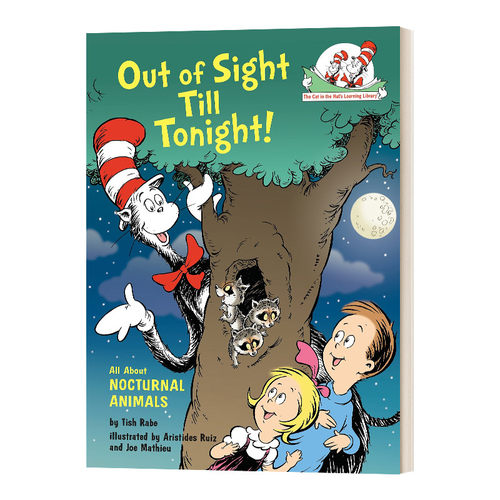 英文原版 Out of Sight Till Tonight All About Nocturnal Animals 苏斯博士 戴帽子的猫图书馆 夜行动物 英文版 进口英语书籍