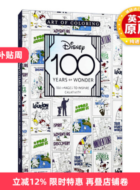 英文原版 Art of Coloring Disney 100 Years of Wonder 迪士尼100周年填色书 百年奇迹 创意绘画 英文版 进口英语原版书籍