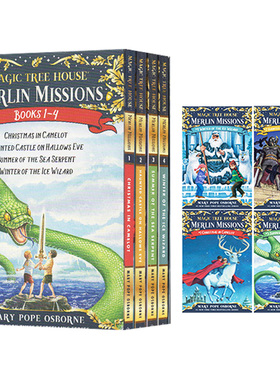 神奇树屋梅林的任务1-4册 英文原版 Merlin Mission 1-4 The Magic Tree House 29-32 英文版儿童桥梁章节冒险小说 进口英语书籍