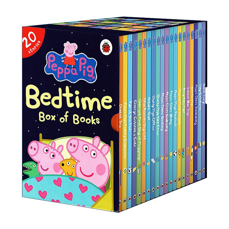 英文原版 Peppa Bedtime Box of Books 小猪佩奇睡前故事20册套装 精装彩色绘本 英文版 进口英语原版书籍