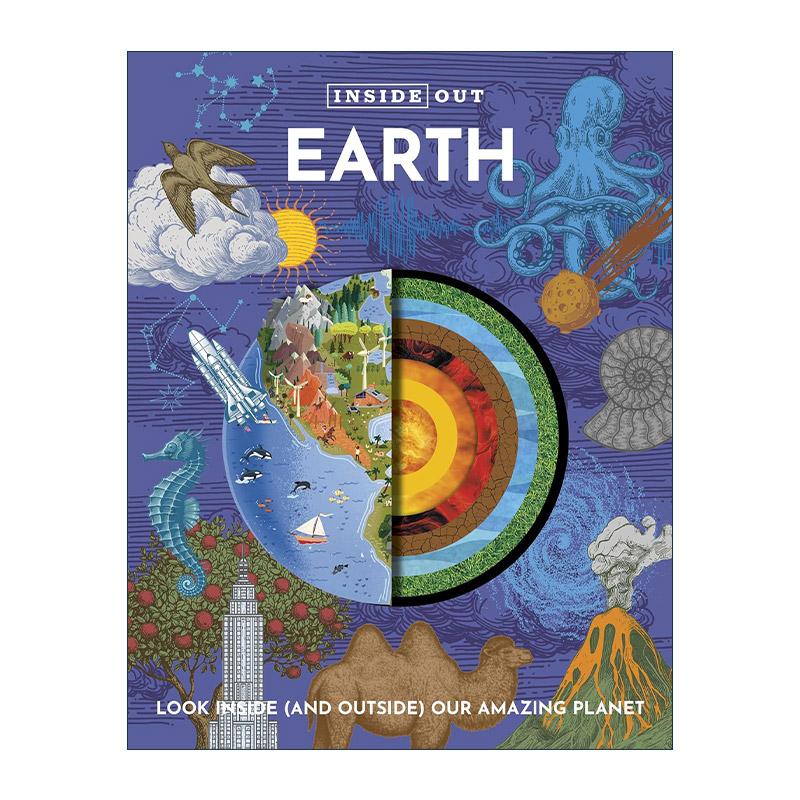 英文原版 Inside Out Earth 地球 儿童自然科学科普百科精装绘本 全彩插图 英文版 进口英语原版书籍