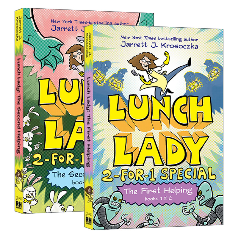 英文原版 Lunch Lady Books 食堂阿姨特别版系列2册 儿童精装全彩漫画绘本图画书 幽默爆笑图像式桥梁章节书 英文版 进口英语书籍