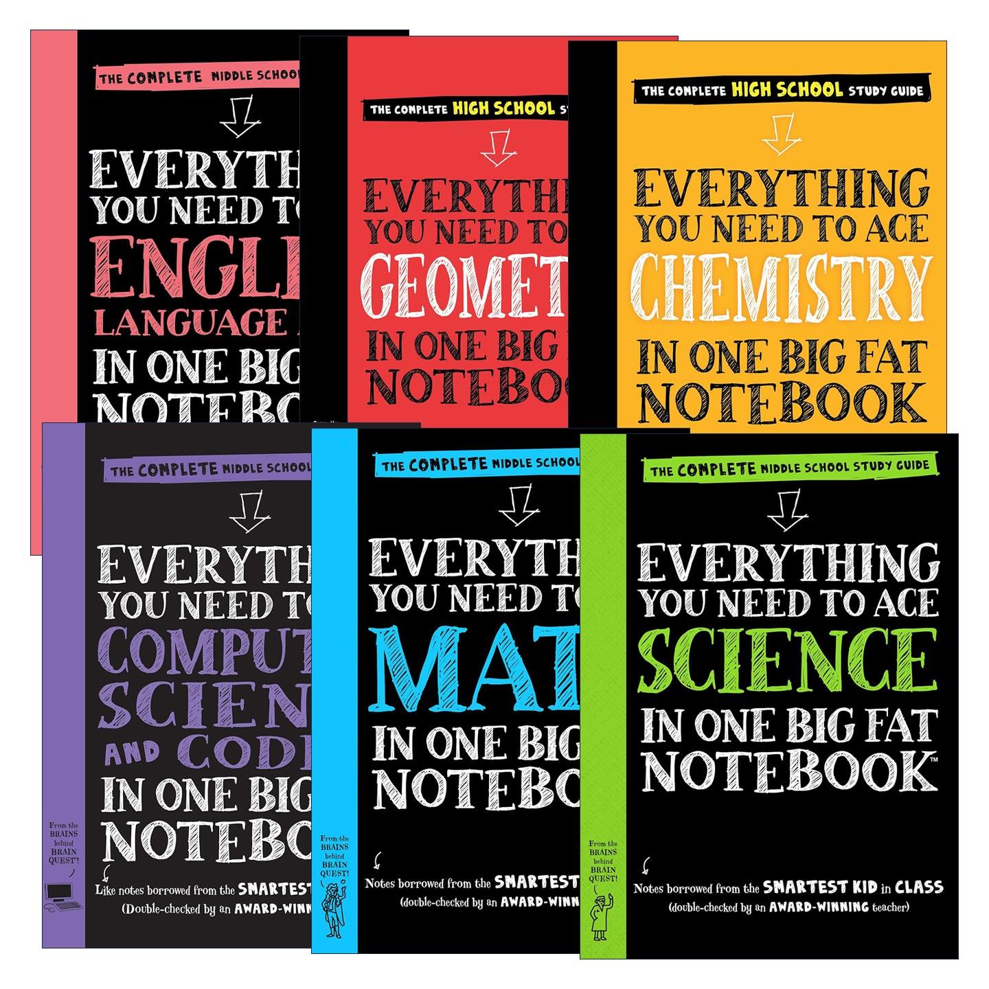 英文原版 Everything You Need to Ace Science Math Chemistry 美国少年学霸超级笔记6册 化学几何学数学科学计算机编码 进口书籍