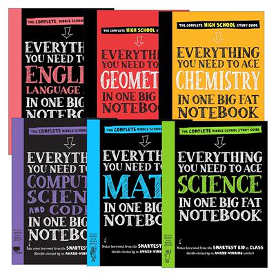 英文原版 Everything You Need to Ace Science Math Chemistry 美国少年学霸超级笔记6册 化学几何学数学科学计算机编码 进口书籍