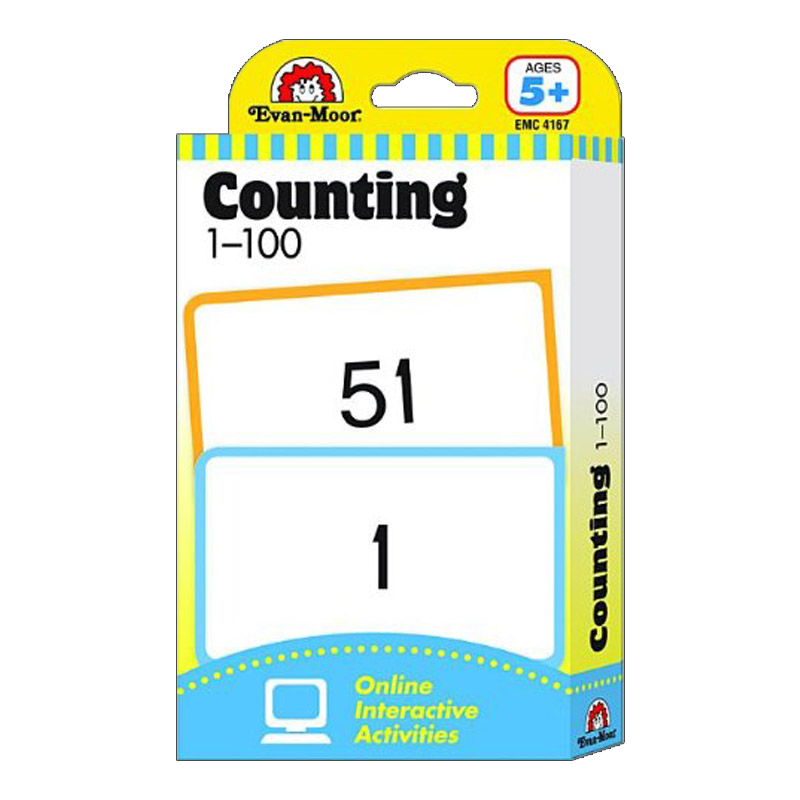 英文原版 The Learning Line Flashcard Counting 1-100 闪记学习卡 计数1-100 3岁以上 英文版 进口英语原版书籍儿童全英语书