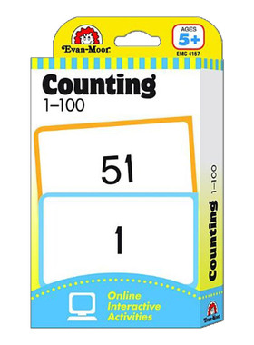 英文原版 The Learning Line Flashcard Counting 1-100 闪记学习卡 计数1-100 3岁以上 英文版 进口英语原版书籍儿童全英语书