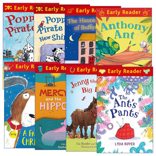 英文原版 Early Reader 动物绘本8册 蚂蚁的裤子 小马珍妮 安东尼拯救世界 海盗狗波比 圣诞节朋友 梅西与河马 英文版 进口原版书