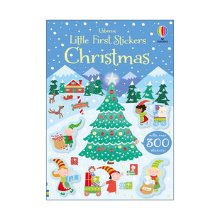 英文原版 Usborne Little First Stickers Christmas 圣诞主题贴纸书 300多张可重复使用贴纸 尤斯伯恩儿童益智游戏 英文版