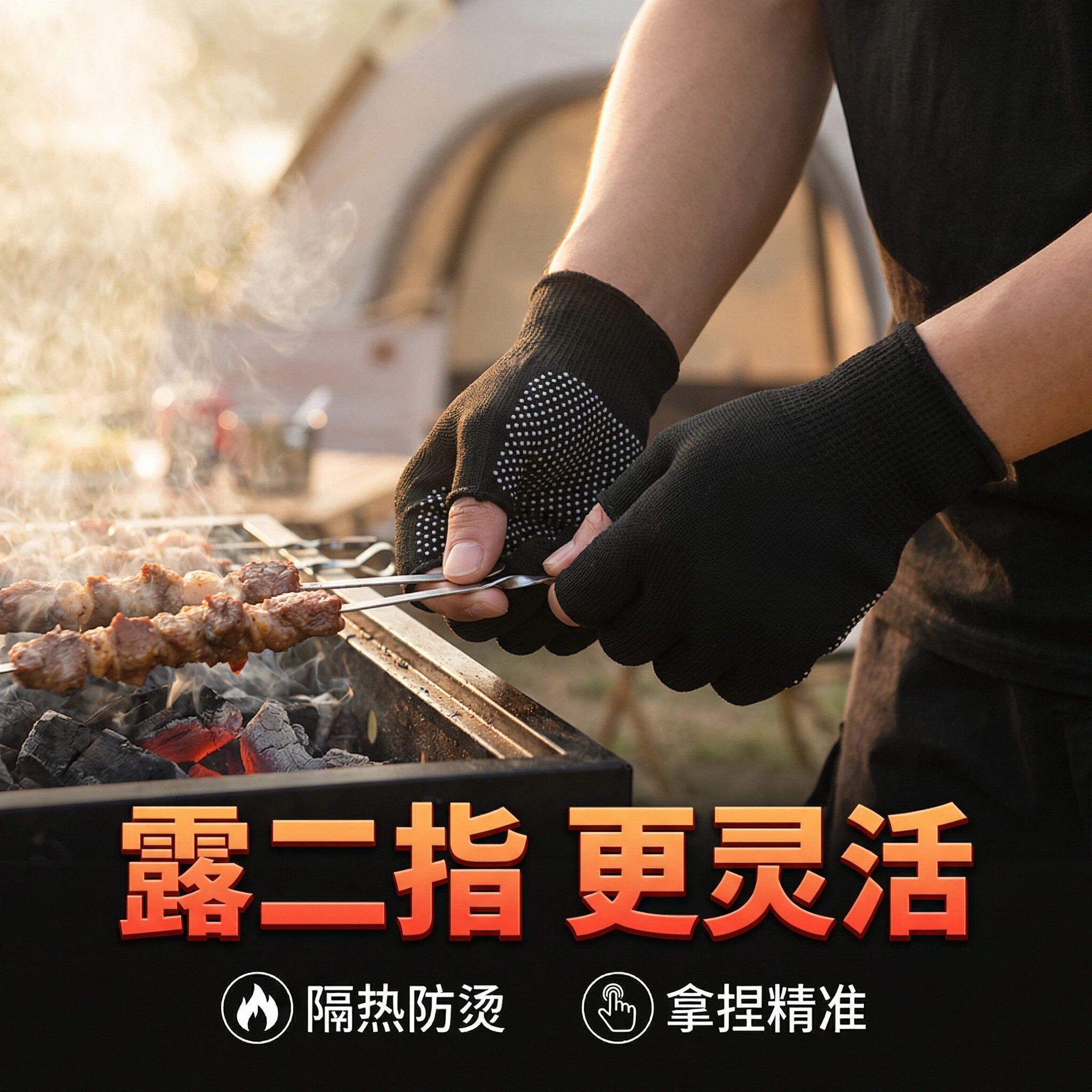 烧烤师傅专用防烫耐高温手套炸串炒菜分拣防烫防滑薄款撒料厨房用