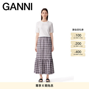 圆领T恤衫 修身 T4010135 白鹭色logo款 GANNI女装