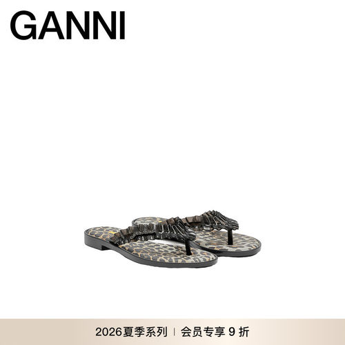 【新品会员9折】GANNI x Melissa联名 豹纹人字拖鞋 D1020031099
