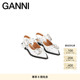 芭蕾鞋 GANNI女鞋 白鹭色尖头系扣露跟凉鞋 S2842135