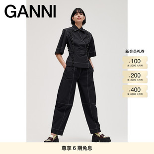 裤 工装 F6736099 宽松阔腿休闲灯笼裤 GANNI女装