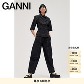 GANNI女装 F6736099 裤 宽松阔腿休闲灯笼裤 工装