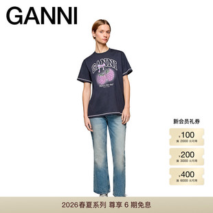 【春夏新款】GANNI女装 经典树莓印花宽松短袖T恤 A1050219252