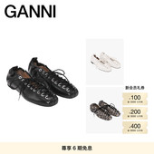 S2914099 休闲单鞋 GANNI女鞋 系带优雅蕾丝芭蕾鞋