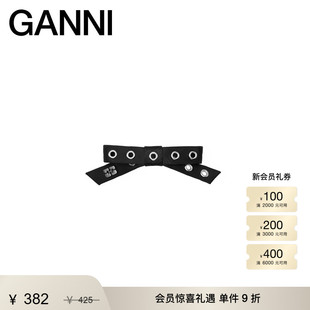 GANNI女士 A6469099 简约黑色蝴蝶结发夹发饰头饰
