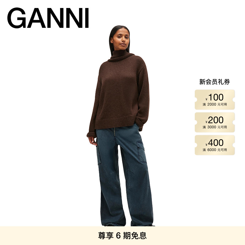 【秋冬新品】GANNI女装 经典款法式优雅高领针织打底毛衣K2611869