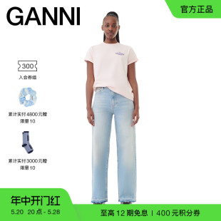 粉色logo款 T3919042 棕榈树印花短袖 新款 GANNI女装 夏季 T恤衫