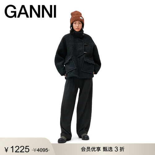 新品绵羊毛混纺外套GANNI