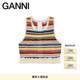 GANNI女装 彩色条纹钩编多巴胺针织背心上衣K2620999