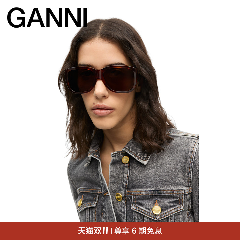 GANNI女士 复古优雅棕色墨镜眼镜太阳镜 A7089177