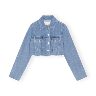 GANNI女装 复古短款工装牛仔夹克外套 J1287564
