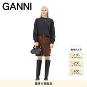 GANNI女装 月亮蝴蝶刺绣LOGO长袖 T恤上衣T4065252