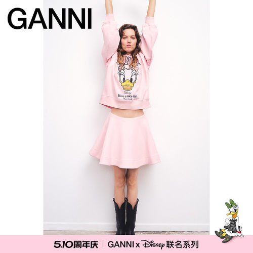 【GANNI x Disney】黛丝印花宽松休闲连帽长袖卫衣A1060035868