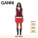 GANNI女装 新年红色V领针织马甲背心 K2117472