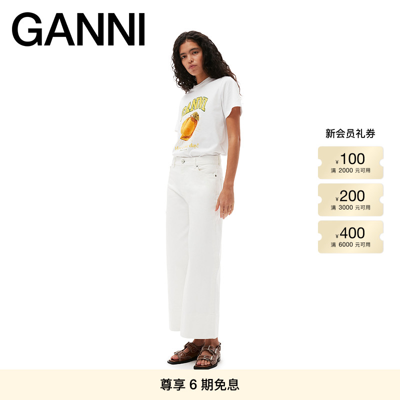 全新多巴胺短袖GANNI印花春夏