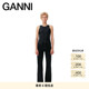 GANNI女装 Betzy黑色高腰微喇修长牛仔裤 F6696006