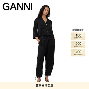 长裤 直筒裤 F9382099 抽绳松紧腰休闲裤 GANNI女装