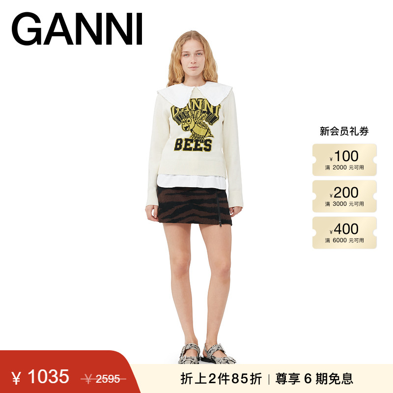 新品套头毛衣GANNI圆领