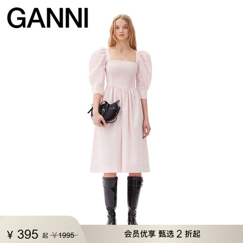 GANNI约会连衣裙娃娃裙泡泡袖