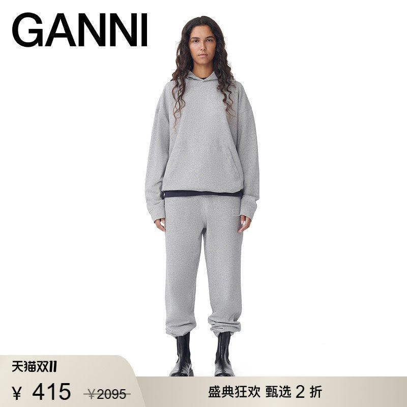 【甄选折扣】GANNI女装 通勤连帽运动卫衣早秋薄款长袖 T3753921