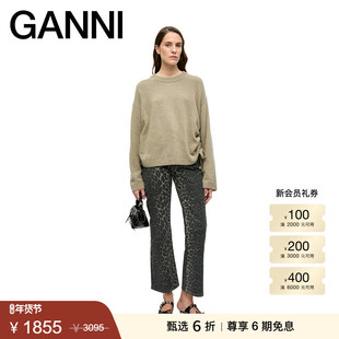 【甄选折扣】GANNI女装 简约宽松系带圆领毛衣针织衫K2431804