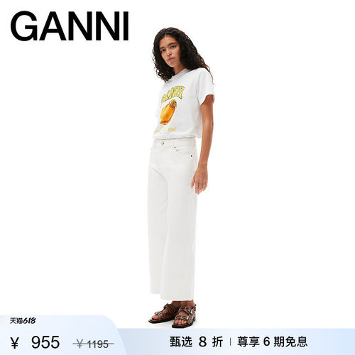 全新多巴胺短袖GANNI印花春夏