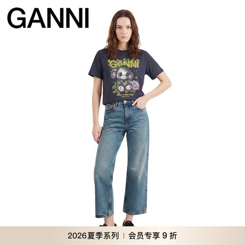 【新品会员9折】GANNI女装 可爱趣味印花百搭短袖T恤 A1050218252