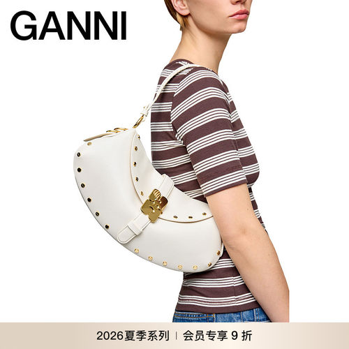 【新品会员9折】GANNI女包 B-Kat精致手袋弧形手提包 B2060043135
