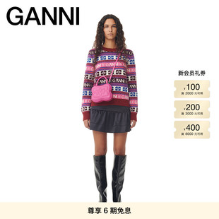 GANNI女装 K2123999 蝴蝶logo羊毛混纺毛衣针织衫