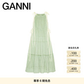 GANNI女装 清新系带海边度假吊带连衣裙长裙W0974232