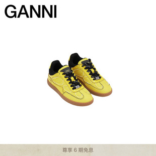 明星同款 蝴蝶元 GANNI女鞋 S3080358 素毛边亮面运动鞋 板鞋