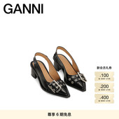 黑色经典 搭扣凉鞋 穆勒鞋 GANNI女鞋 高跟鞋 S2331099